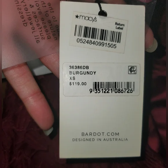 NWT Bardot Burgundy Gemma Halter Lace Dress Size 4 - Picture 10 of 14